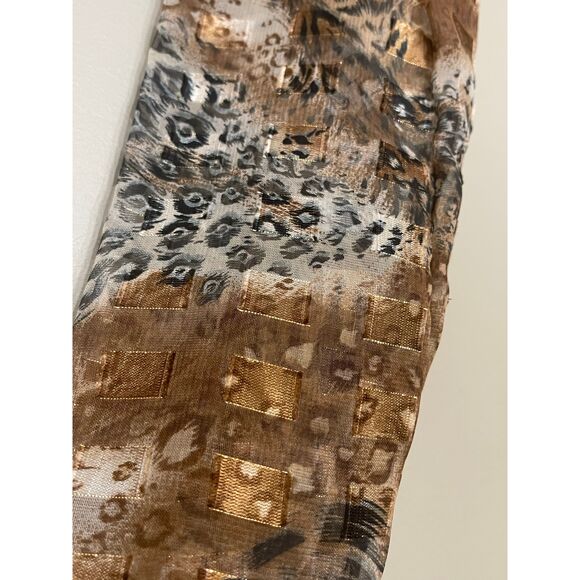 Women’s Gold Tan Brown Animal Print Infinity Scarf - Picture 2 of 6